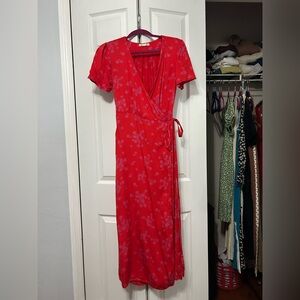 Billabong Red Floral Midi Dress